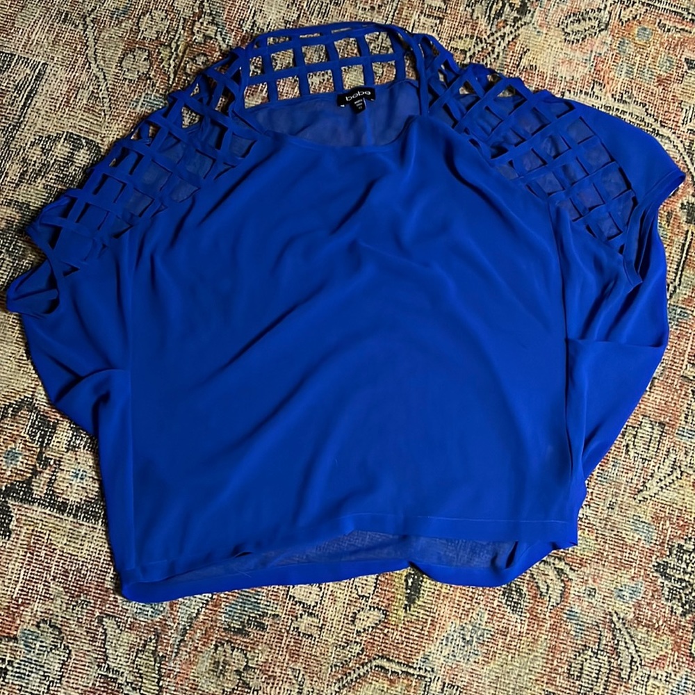Sheer lattice Bebe top